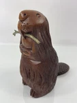 Vintage Sarried Ltd Finely Carved Beaver Sculpture With Brass Stick 70S. Fixed Price $50.00.