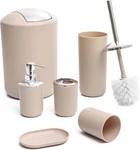 Moss & Stone 6-PIECE Bathroom Accessory Set Beige Decor. Fixed Price $41.81.