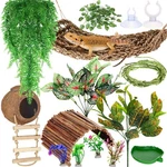 Foilswirl 18 Pcs Bearded Dragon Tank Accessories Reptile Bridge Hammock Plant.... Fixed Price $45.09.