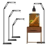 Reptile Lamp Stand With Adjustable Swing Arm For Bearded Dragons, Turtles,. Fixed Price $42.14.