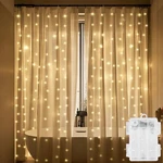 Solhice Curtain Shower Light, 72 X Inches Battery Operated Warm White. Fixed Price $18.99.