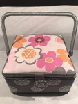 Sewing Box Organizer Multi-color Floral 9"W 5" H Prym Consumer Usa Square. Fixed Price $20.51.