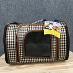 Cozy Pet Premium Tote Plaid Leather Trim Airline Approved Carrier Small Nwt. Fixed Price $44.99.
