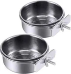 Pinvnby Parrot Feeding Cups Birds Food Dish Stainless S, Steel. Fixed Price $15.99.