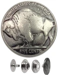 Hides & Knives Snaps Decorative Buffalo Nickel, 5 Sets Included, Premium L.... Fixed Price $26.37.