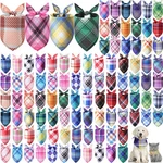 100 Pcs Plaid Dog Bandanas Bulk Pet Triangle Scarf Bibs Washable Puppy Kerchi.... Fixed Price $68.37.