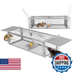 Teqhome 2-DOOR Humane Rat Cage Trap Metal Live Animal Small Catch Re. Fixed Price $39.01.
