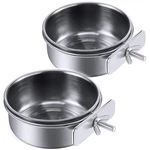 Pinvnby Parrot Feeding Cups Birds Food Dish Stainless Steel Feeders Wa.... Fixed Price $12.95.