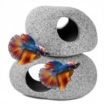 Aquarium Cave Decor - 2 Pcs Natural Fish Tank Rocks For Betta Hideout And Shr.... Fixed Price $18.54.