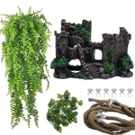 Pinvnby Reptile Resin Castle Decoration,bearded Dragon Habitat Accessories Cr.... Fixed Price $30.34.