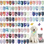 Sweetude 50 Pcs Dog Bandanas Bulk Floral Pattern Triangle Scarf Adjustable Wa.... Fixed Price $52.22.