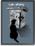 The Stupell Home Decor Lab- Funny Dog Silhouette Waiting By Outhouse Framed. Fixed Price $86.67.