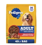 Pedigree Complete Nutrition Adult Steak & Vegetable Flavor Dry Dog Food, 40 Lb. Fixed Price $20.96.