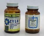2 Vtg Amber Glass Vitamin Supplement Bottles Metal Lids (one Is Wheaton) Empty. Fixed Price $9.87.