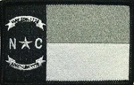 North Carolina Flag Patch With Hook Adhesive Black, White & Gray Version #03. Fixed Price $11.97.