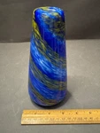 Blue Yellow Stripe Swirl Art Glass Pendant Light Fixture Lamp Shade. Fixed Price $11.98.
