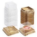 50 Pack Gold Bottom Clear Cover Plastic Mini Cake Box - Muffin Moon Cak.... Fixed Price $21.07.