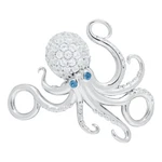 .925SS Octopus Clasp W/ White & Blue Topaz For Lestage Convertible Bracelet. Fixed Price $140.00.