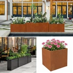 Large Outdoor Metal Box Heavy Steel Planters For Porch Yard Deck. Fixed Price $109.00.
