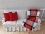 Miniature Dollhouse Bedspread/comforter/blanket/afghan & 2 Pillows. Fixed Price $8.50.