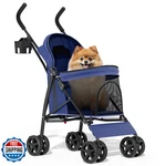 Monibloom 4 Wheels Pet Stroller Easy-fold Puppy Cage Jogger Sun Cover. Fixed Price $86.11.