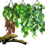Hamiledyi Fake Reptile Tank Hanging Plants With Style 2, 3PCS Monstera. Fixed Price $20.36.