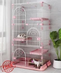 Hamiledyi Indoor Cat Cage Pink 52 Inch Villa Pet Crate. Fixed Price $184.99.