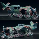Airplane Wreck Aquarium Decoration Resin Fish Tank Cave Hideout Ornament. Fixed Price $17.95.