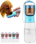 Dog Water Bottle With Food Container, Portable Leak Proof Pet Dispenser. Fixed Price $21.99.
