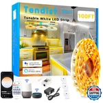 Tendist White Led Strip Lights 3000K-6500K 100FT Dimmable Smart. Fixed Price $99.75.