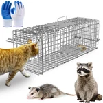 Teqhome Humane Animal Cage TRAP,26"X9"X10" Heavy Duty Foldable Collapsible Galva. Fixed Price $36.12.
