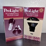 2 Vtg Prolight P-38 Reflector 4Q Series 400 Ballast Fluorescent Flood Lamps. Fixed Price $29.99.