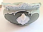Vintage Wedgwood Jasperware Sage Green Vase Or Sugar Bowl England #3419. Fixed Price $13.98.