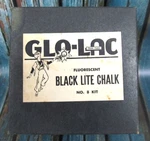Vtg Glo-lac Black Lite Light Bulb & Fluorescent Chalk Original Genie Lamp Box. Fixed Price $37.40.