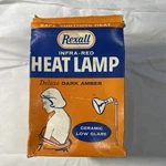Vintage Rexall Rex-ray Infra-red Heat Lamp X180 Deluxe Dark Amber Nos Box. Fixed Price $69.99.