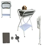 Longdog Impressions Collapsible Elevated Pet Bathtub, Foldable Washing White. Fixed Price $123.99.