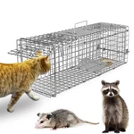 Teqhome Live Animal Cage Trap, Collapsible Humane Small 24" X 8", Silver. Fixed Price $62.64.
