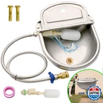 Boajf Automatic 1 Gallon Stainless Steel Dog Water Bowl W/ Drain & 2 Float Valve. Fixed Price $80.54.