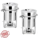 Garveehome 2PK 11QT Stainless Steel Soup Chafer Buffet Warmer. Fixed Price $146.99.