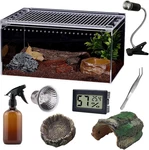 Reptile Terrarium - Amphibian Tank Starter Kit, Eco Rainforest Feeding Box,. Fixed Price $88.97.