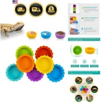 Reptile Food Water Bowls Set Silicone Small Pets Crested Gecko Lizard. Fixed Price $12.89.