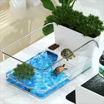 Tank With Basking Area Transparent Reptile Habitat For Pet Turtles Hermit. Fixed Price $37.56.