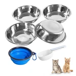 Aceone Cat Bowls Stainless Steel, 4 Pack Whisker Friendly Dishes Silver. Fixed Price $14.88.