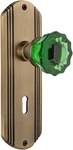 Nostalgic Warehouse Deco Plate W/ Keyhole Crystal Emerald Glass Door Knob 2.375". Fixed Price $181.95.