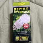 Exo Reptile Uvb 100 13W Tropical Terrarium Bulb PT2186. Fixed Price $10.00.