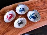 Florida Clam Shell Trinket Dish With Crab - Beach Decor Red, Blue, Black. Fixed Price $12.29.