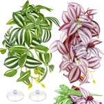 Quozuo 2 Pack Reptile Plants, Artificial Hanging With Suction Green. Fixed Price $16.87.
