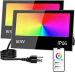 Remon Led Flood Outdoor 800W Equivalent 8000LM Smartrgb Landscape Lighting. Fixed Price $49.99.