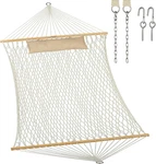 Hand Woven Cotton Double Hammock With Spreader Bar & Pillow, 450LB Capacity. Fixed Price $115.99.
