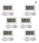 6 Pcs Digital Thermometer Hygrometer With Probe Reptile Terrarium Humidity Gauge. Fixed Price $12.99.